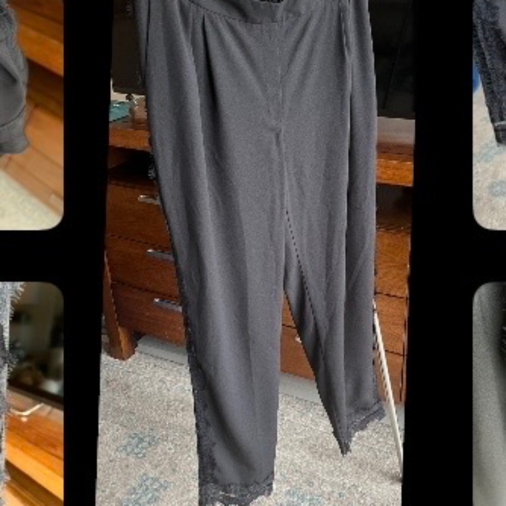 Black trousers with lace stripe down the side  XL